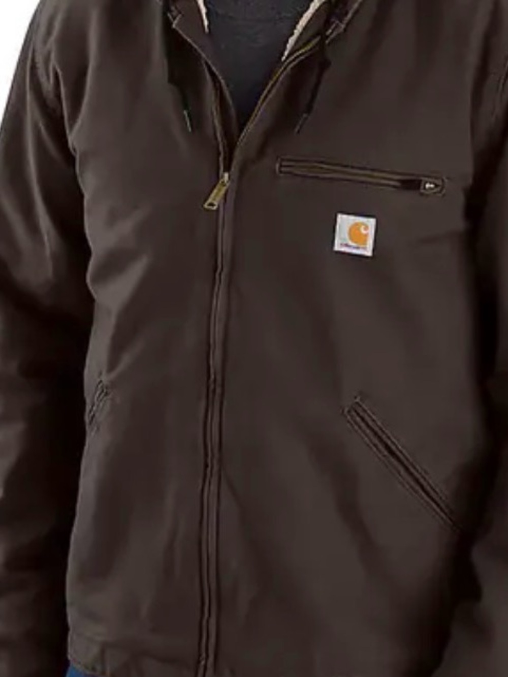 Carhartt Dark Brown Hooded Work Jacket